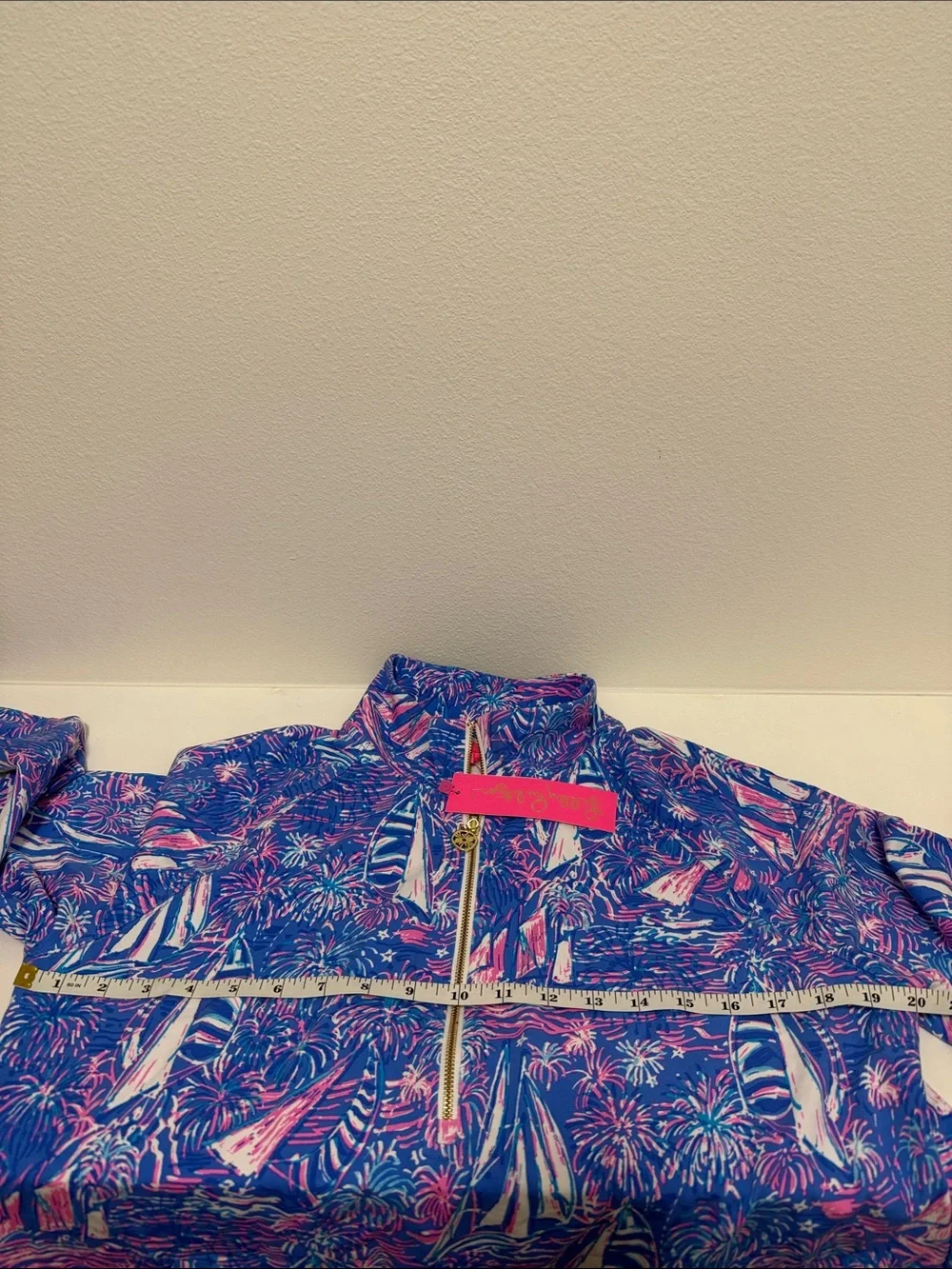 Lilly Pulitzer Skipper Popover It’s a Sailabration Women’s Large Boca blue